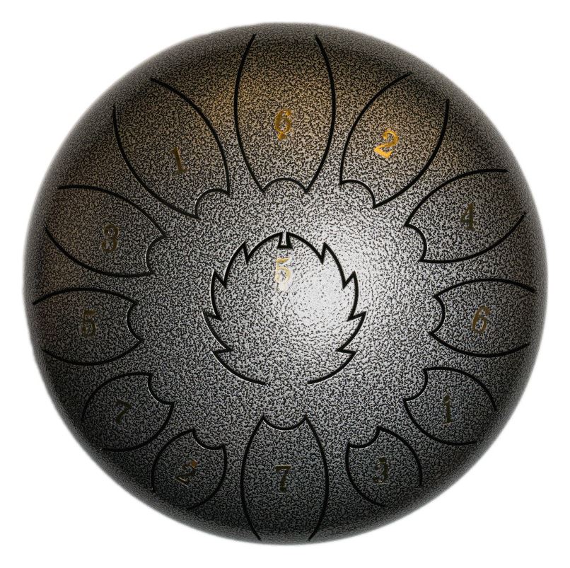 Steel tongue drum Gris negro 13 notas 10”