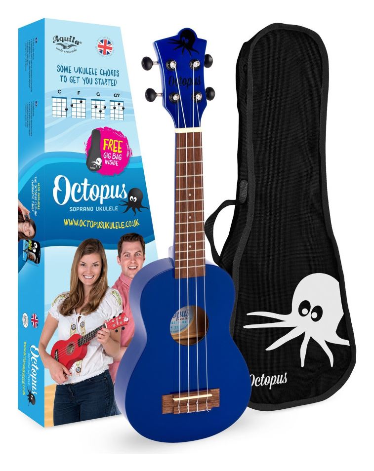 Ukelele soprano azul marino