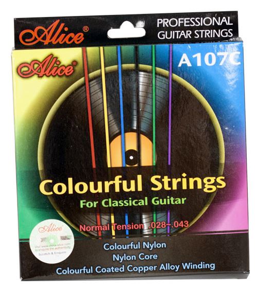Juego cuerdas guitarra cl. Colores A107C