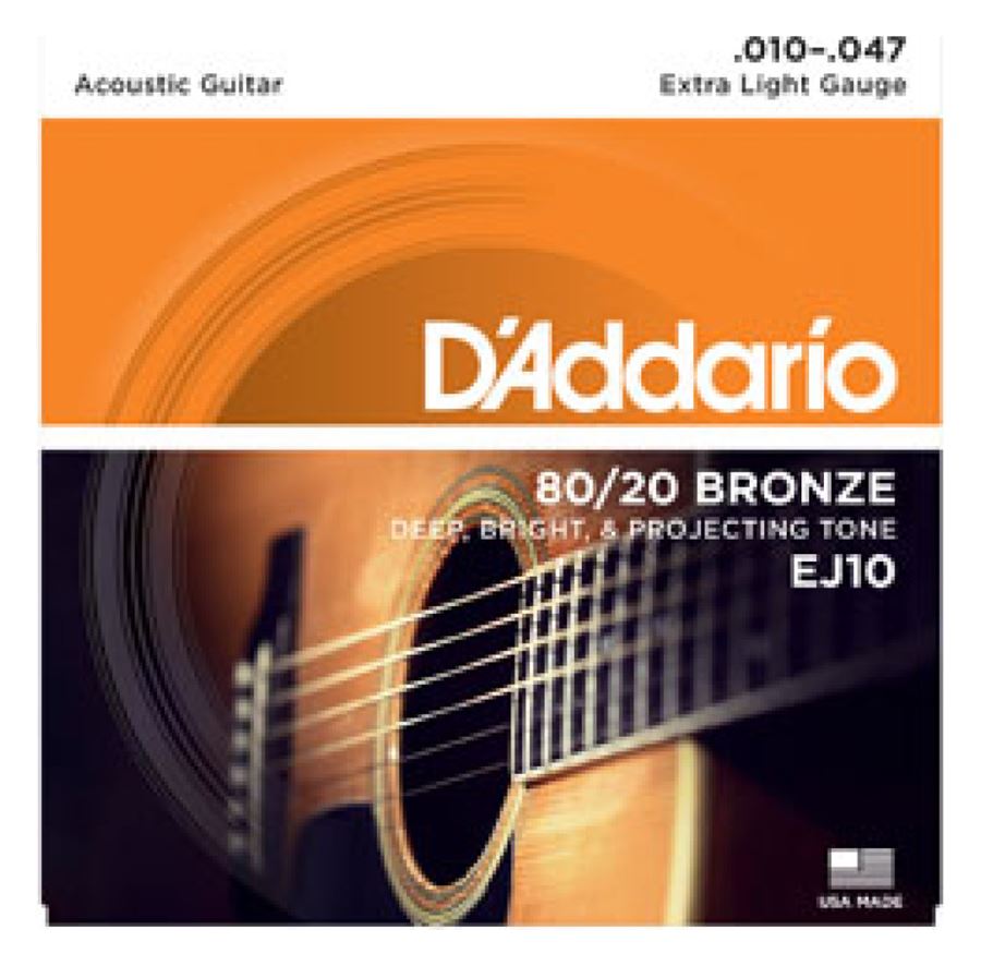 Juego cuerdas guitarra ac. 0,10 - 0,47 EJ-10 Bronce