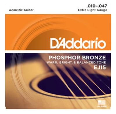 Juego cuerdas guitarra ac. 0,10 - 0,47 EJ-15 Fosfor Br