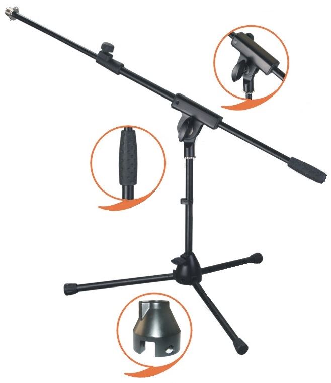 Peu de micro - suport Jirafa MS010 curt guitarra