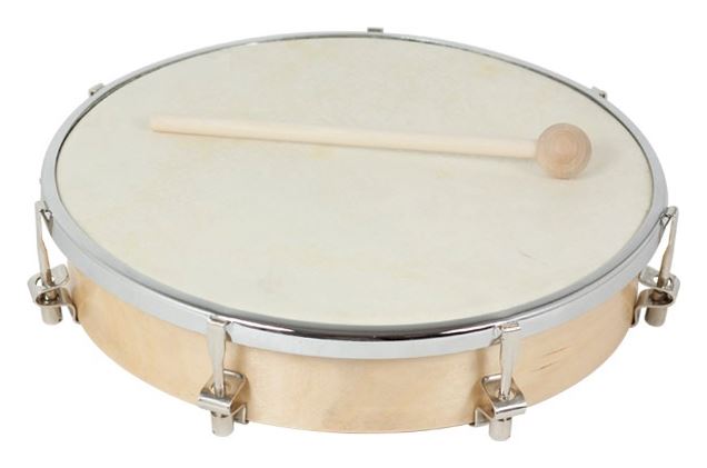 Pandero madera 20cm piel